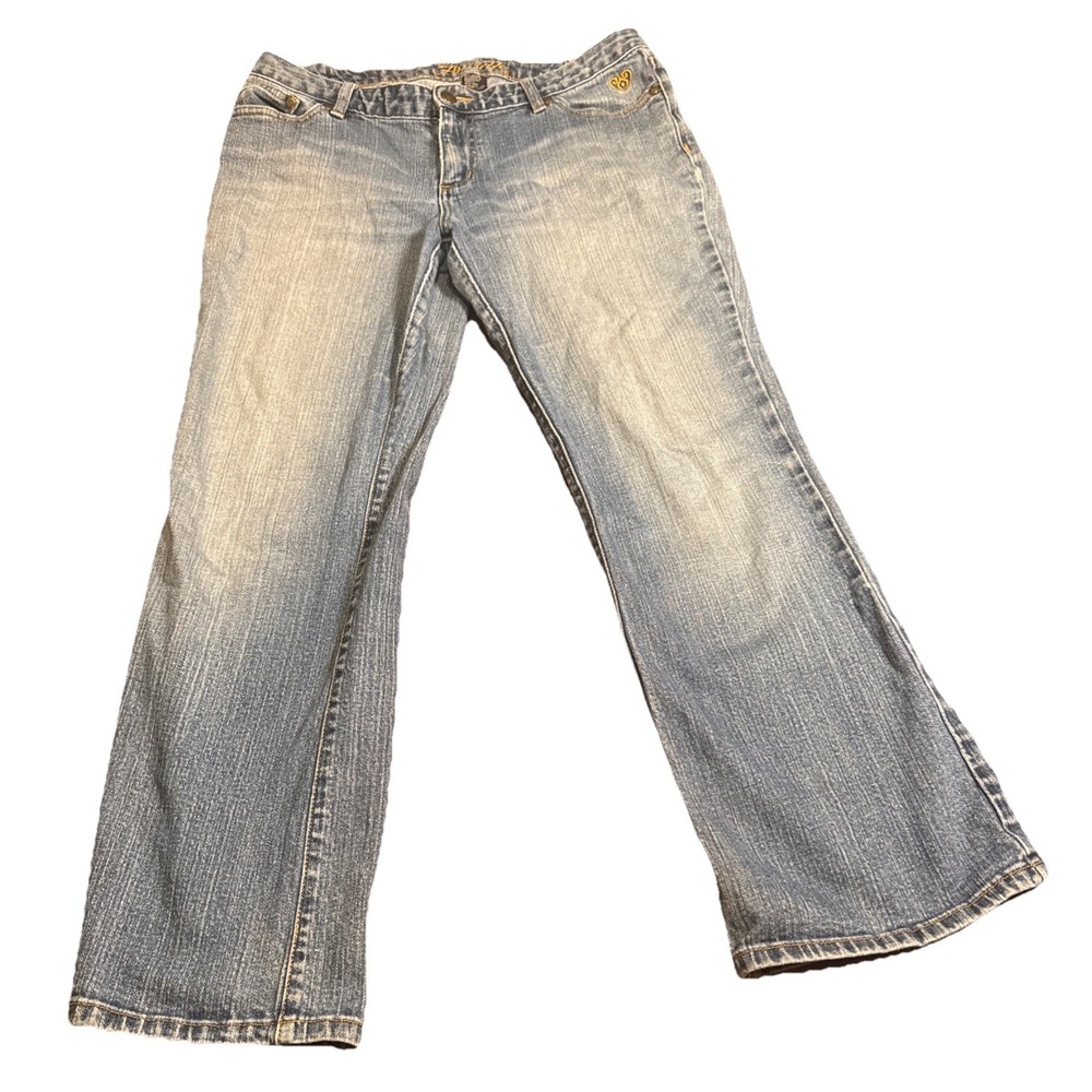 Vintage Y2K Anisette Women's 11 Short Low‎ Rise Flare Jeans Blue Denim